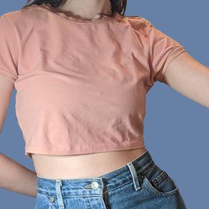 peach/pink tna crop top
